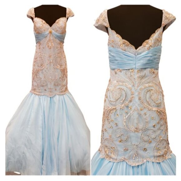 WOW Luxury Couture Glamorous Designer Wedding Evening Cocktail Runway Gown Dress - Picture 7 of 8